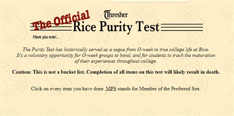 what is the rice purity test.